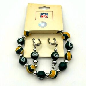Green Bay Packers Bracelet and Earrings Set NFL Brand NWT